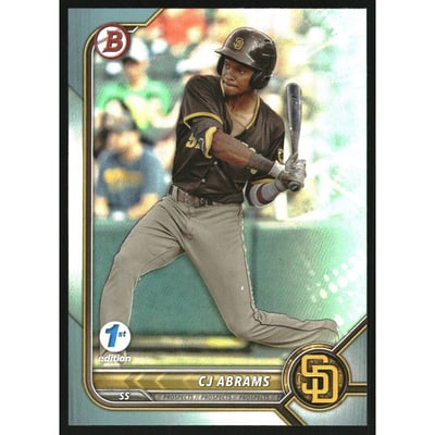 2022 Bowman 1st Edition Sky Blue Foil #BPPF9 CJ Abrams
