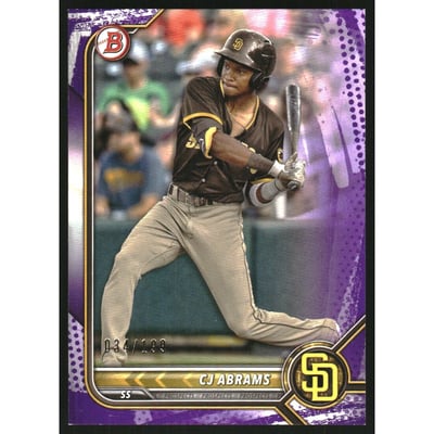 2022 Bowman Prospects Purple Pattern #BP9 CJ Abrams
