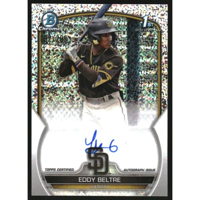 2023 Bowman Chrome Prospect Autographs Speckle Refractors #CPAEB Eddy Beltre