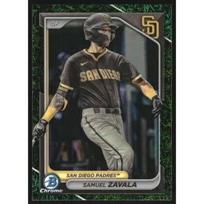 2024 Bowman Chrome Prospects Green Grass Refractors #BCP57 Samuel Zavala