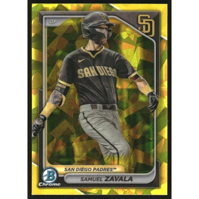 2024 Bowman Chrome Sapphire Prospects Yellow Refractors #BCP57 Samuel Zavala