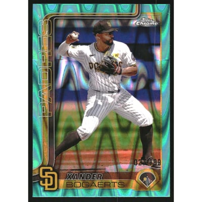 2025 Topps Chrome Aqua RayWave Refractors #229 Xander Bogaerts