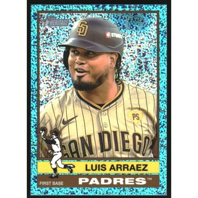 2025 Topps Heritage Chrome Light Blue Sparkle Refractors #39 Luis Arraez