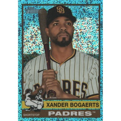 2025 Topps Heritage Chrome Light Blue Sparkle Refractors #718 Xander Bogaerts SP