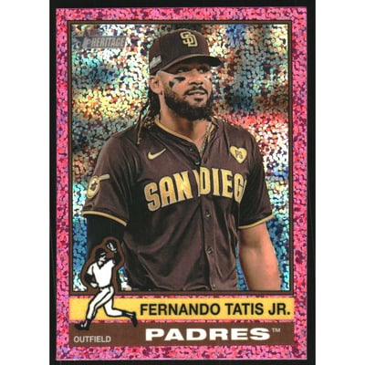 2025 Topps Heritage Chrome Pink Sparkle Refractors #118 Fernando Tatis Jr.