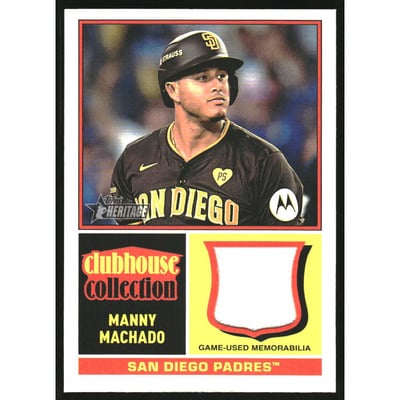 2025 Topps Heritage Clubhouse Collection Relics #CCRMM Manny Machado