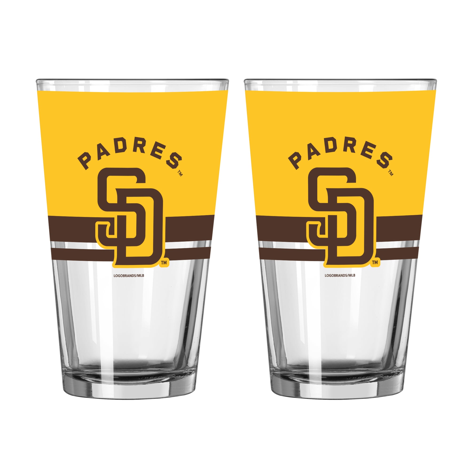 Ensemble de deux verres à bière Horizon de 473 ml (16 oz) Logo Brands San Diego Padres