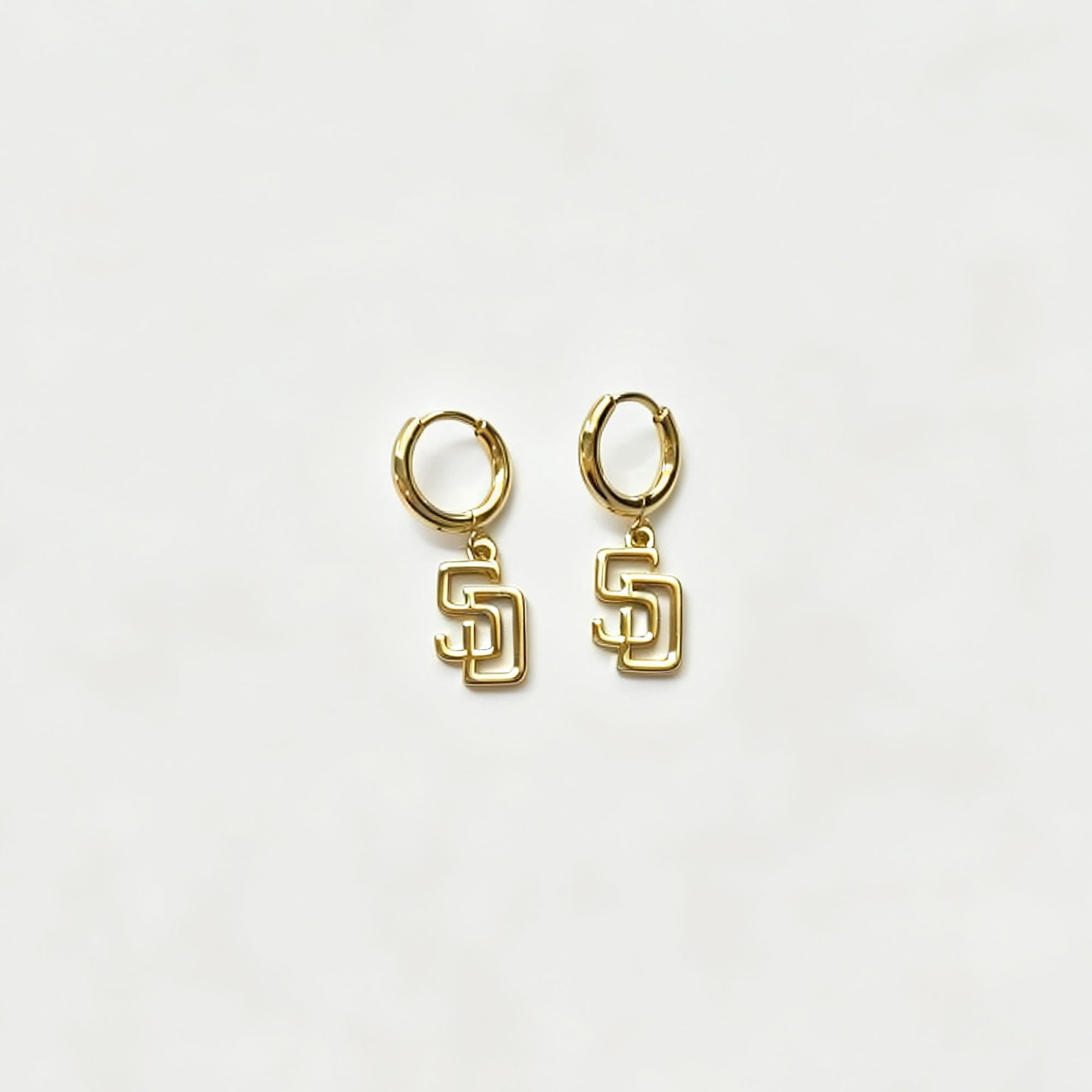 LUV AJ San Diego Padres Logo Charm Huggie Earrings