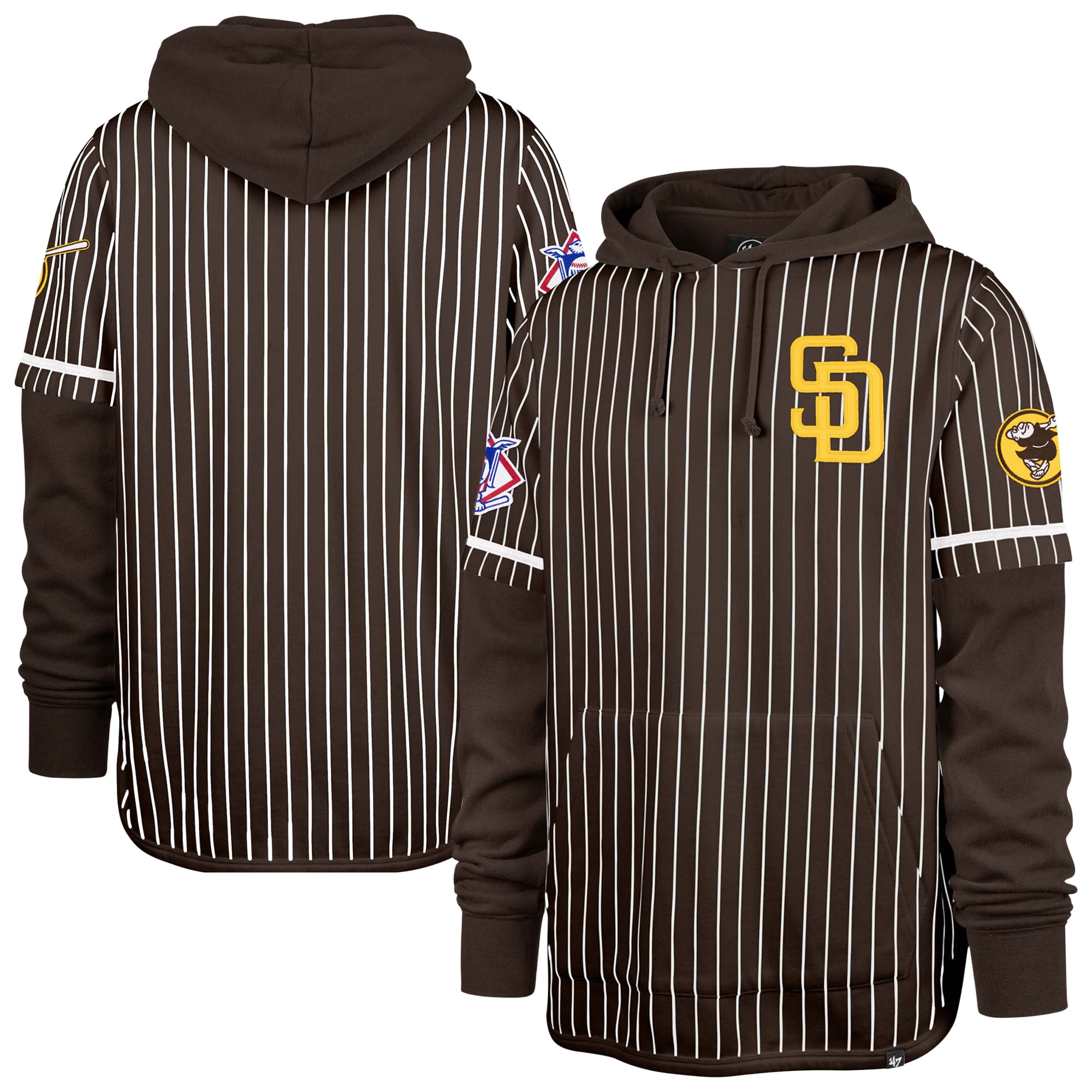 Sweat à capuche rayures doubles marron San Diego Padres '47 pour homme