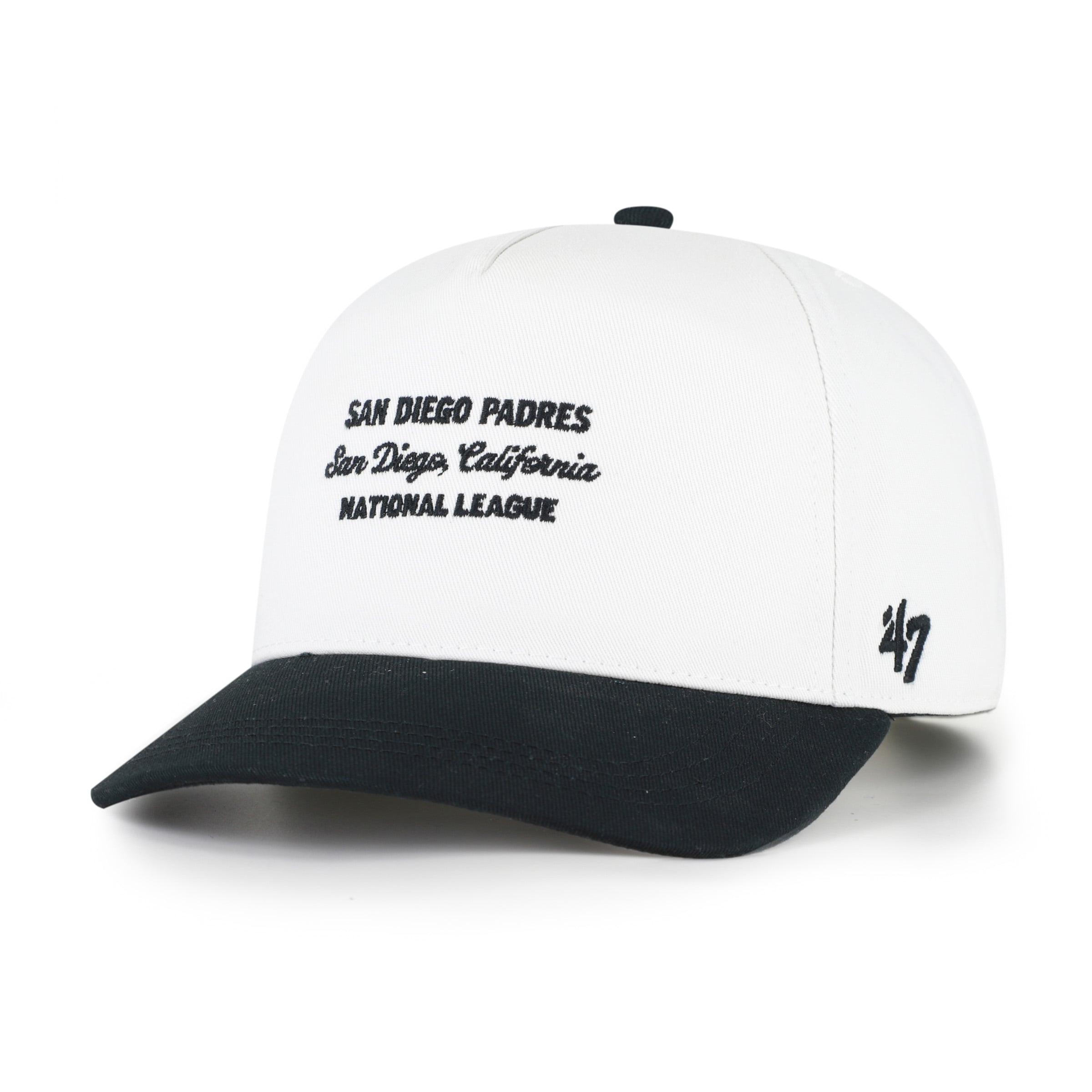 Men's '47 White/Black San Diego Padres Contemporary Two-Tone Hitch Adjustable Hat