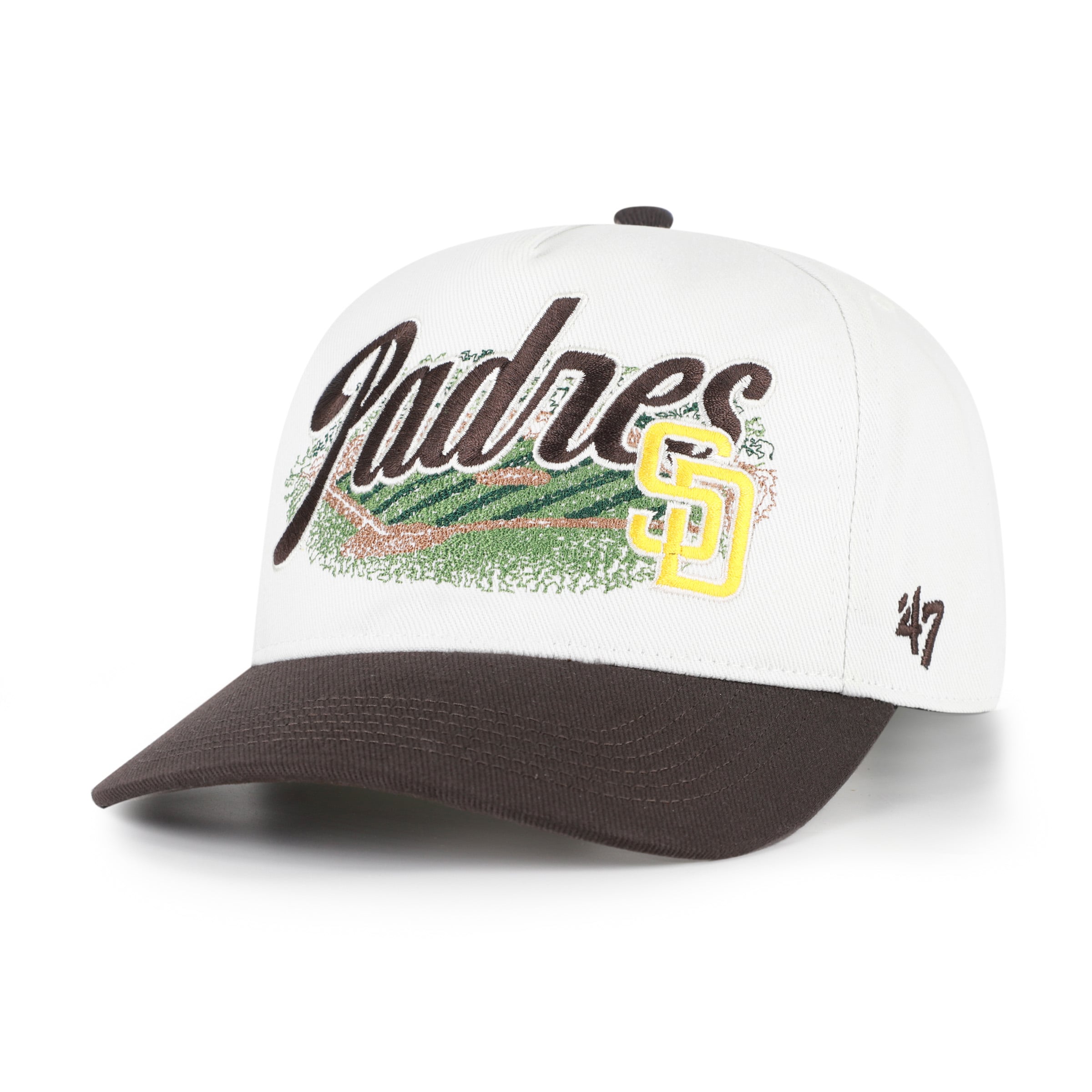 Casquette ajustable Enfield Hitch blanche/marron des Padres de San Diego, modèle 47
