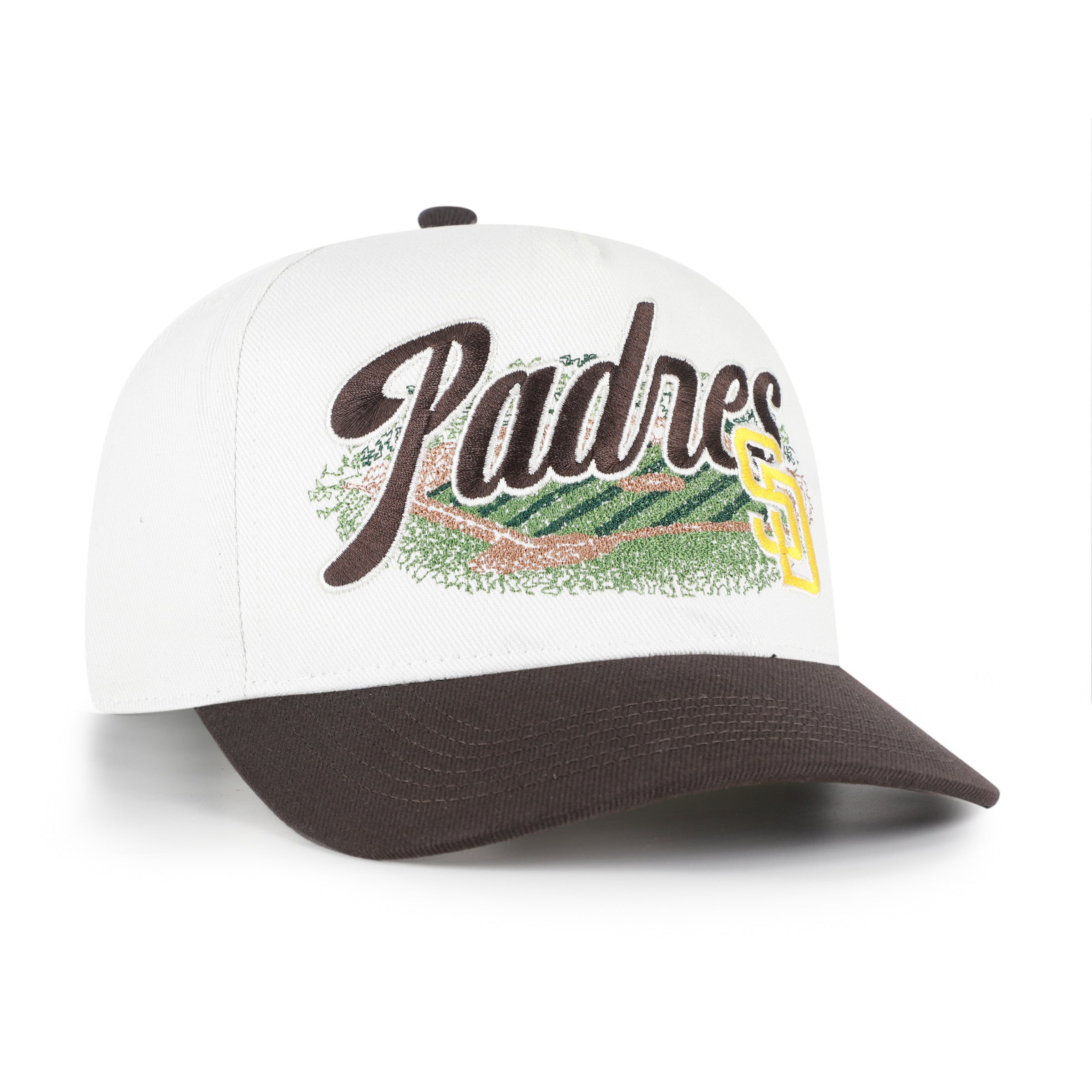 Casquette ajustable Enfield Hitch blanche/marron des Padres de San Diego, modèle 47