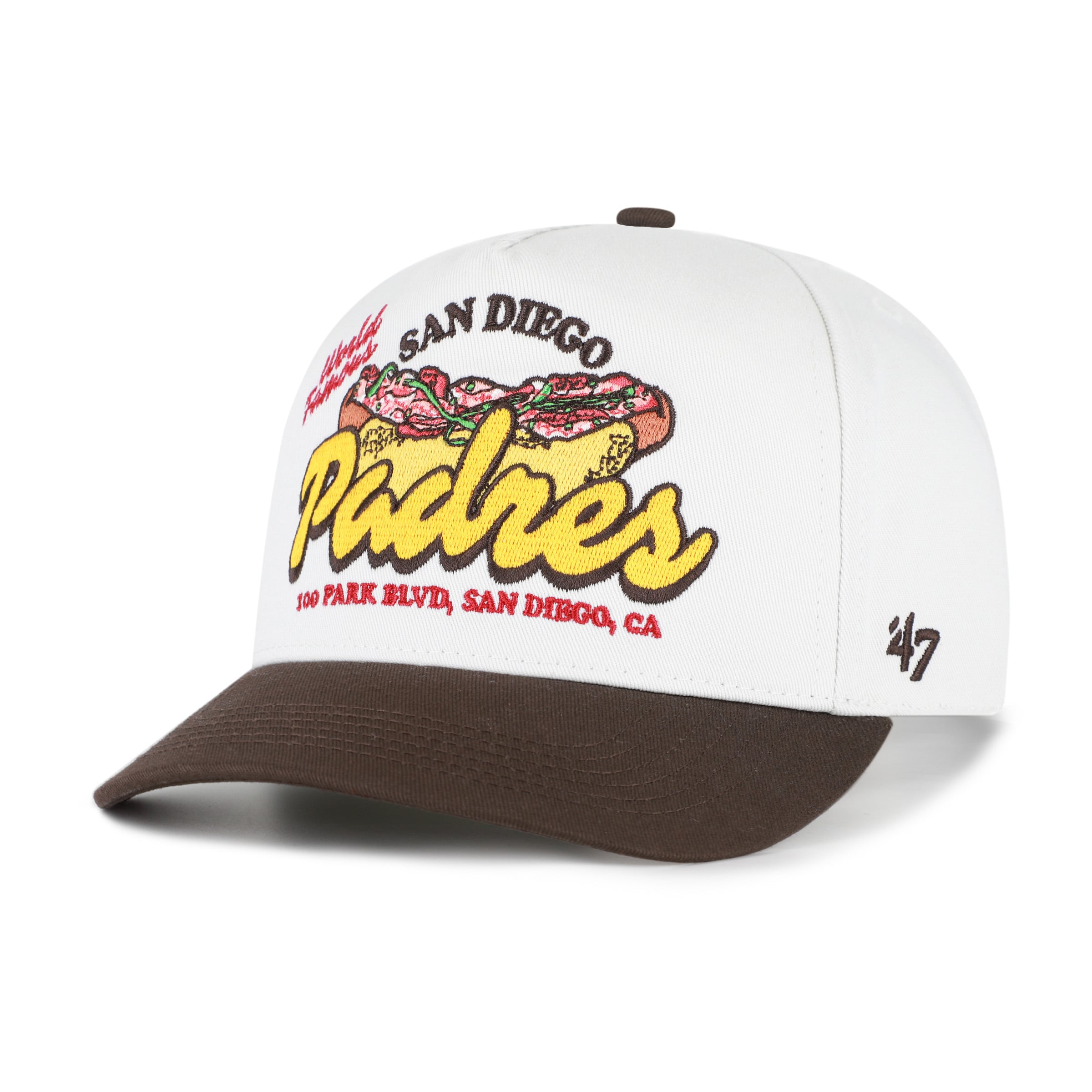 Men's '47 White/Brown San Diego Padres Glizzy Collection Hitch Adjustable Hat