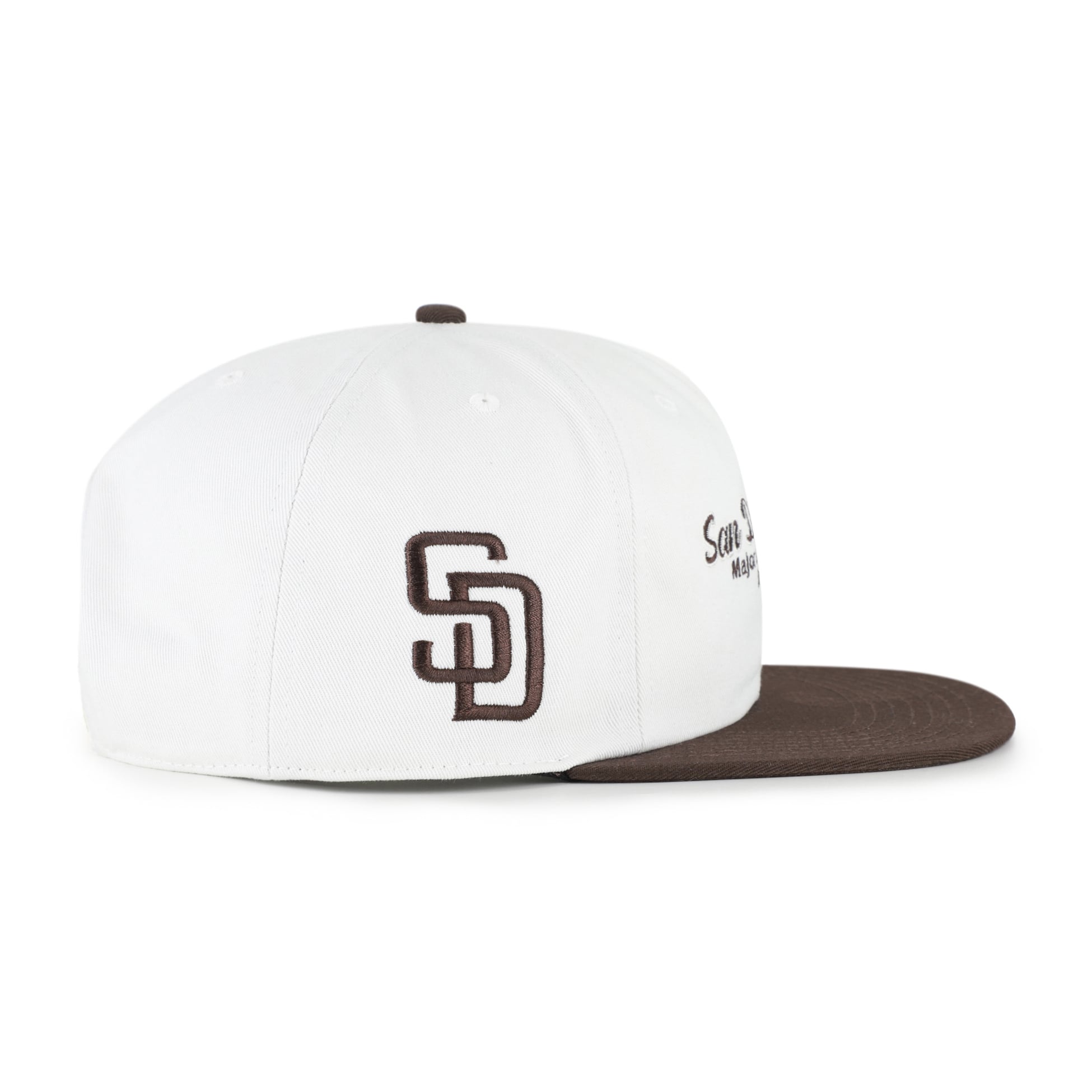 Casquette snapback décontractée style capitaine, modèle 47 blanc/marron, San Diego Padres.
