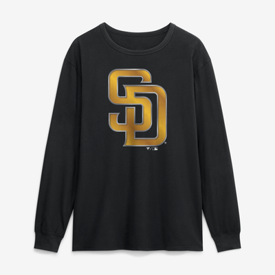 San Diego Padres  Metallic Mascot Long Sleeve T-Shirt - Black
