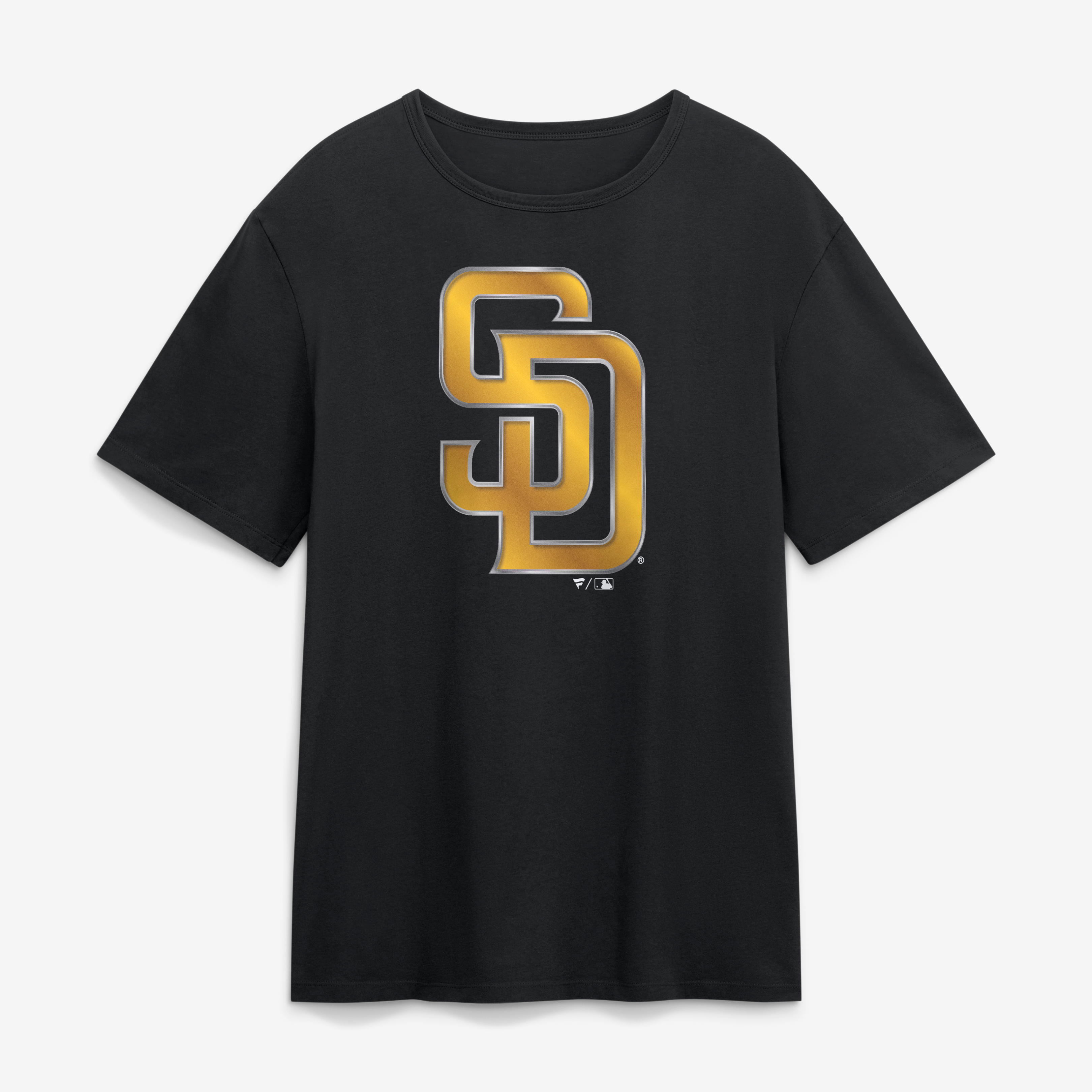 T-shirt noir pour homme avec mascotte métallique des Padres de San Diego