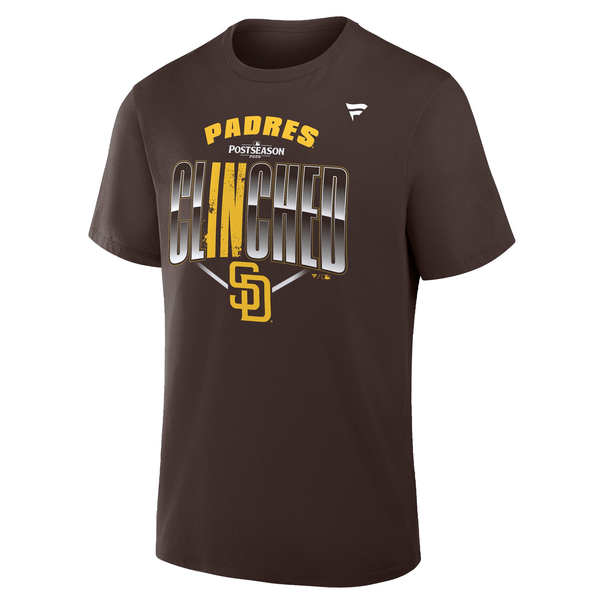 T-shirt marron pour homme des Padres de San Diego, saison 2026 séries éliminatoires la MLB.