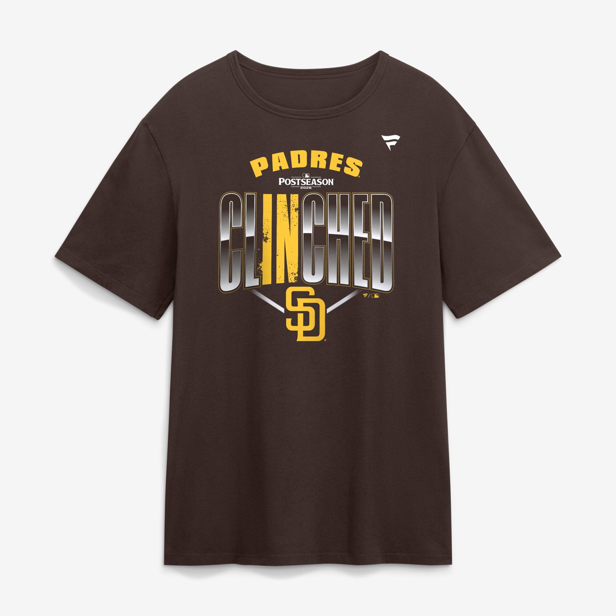 T-shirt marron pour homme des Padres de San Diego, saison 2026 séries éliminatoires la MLB.