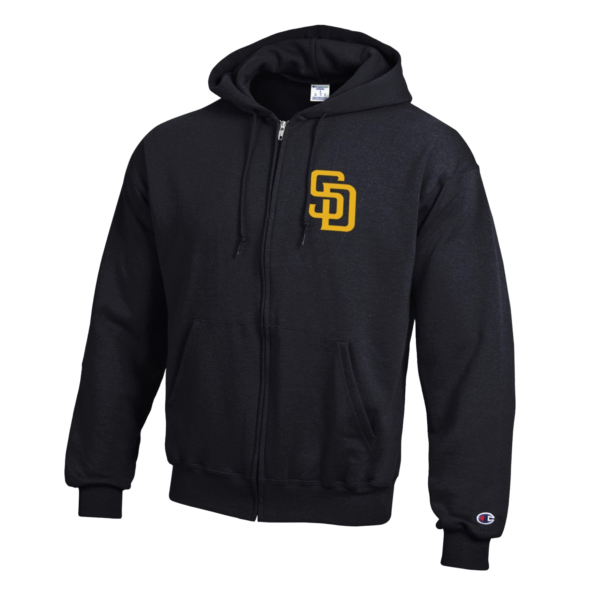 Sweat à capuche zippé Champion noir San Diego Padres Powerblend pour homme