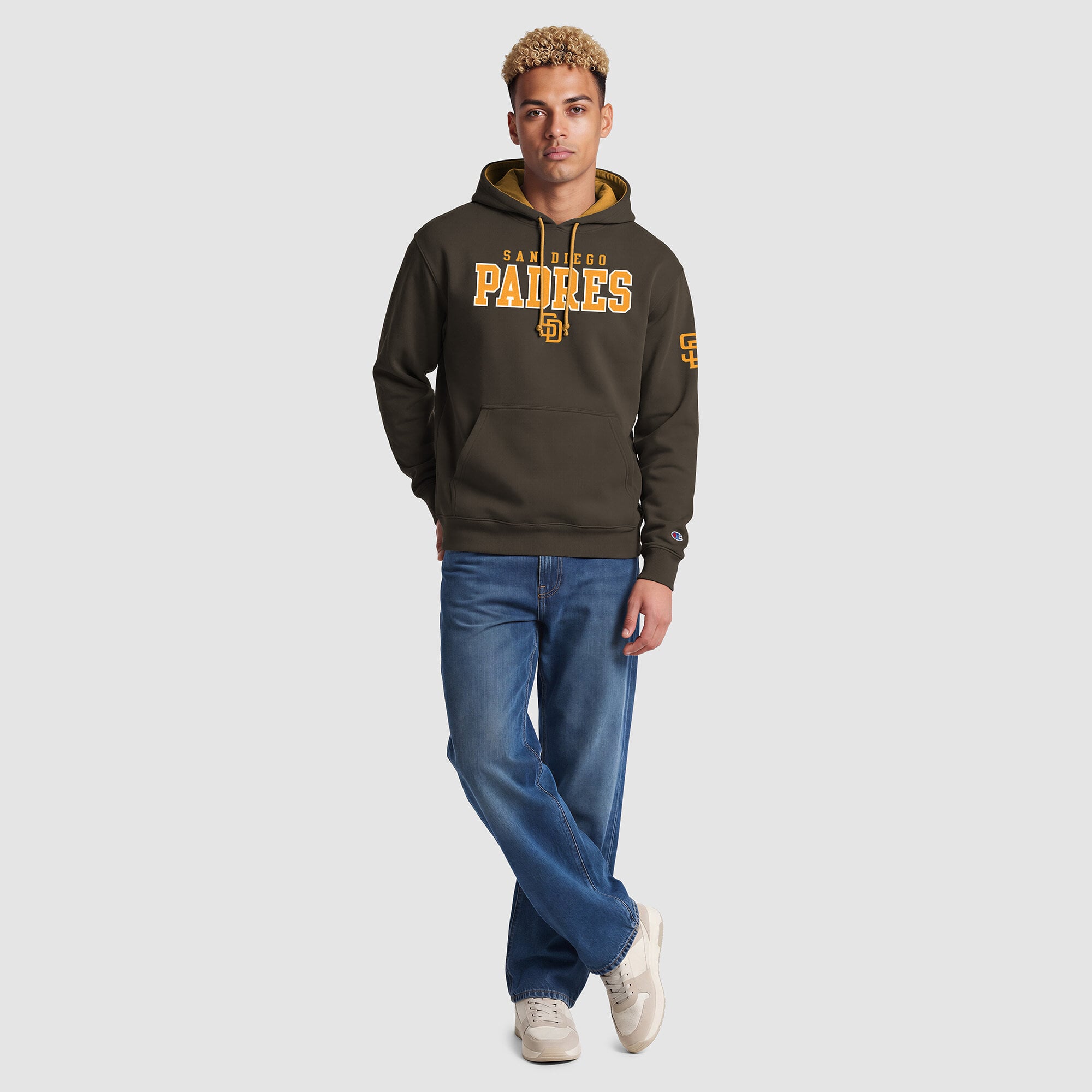Sweat à capuche en polaire marron Champion pour homme, aux couleurs des Padres de San Diego