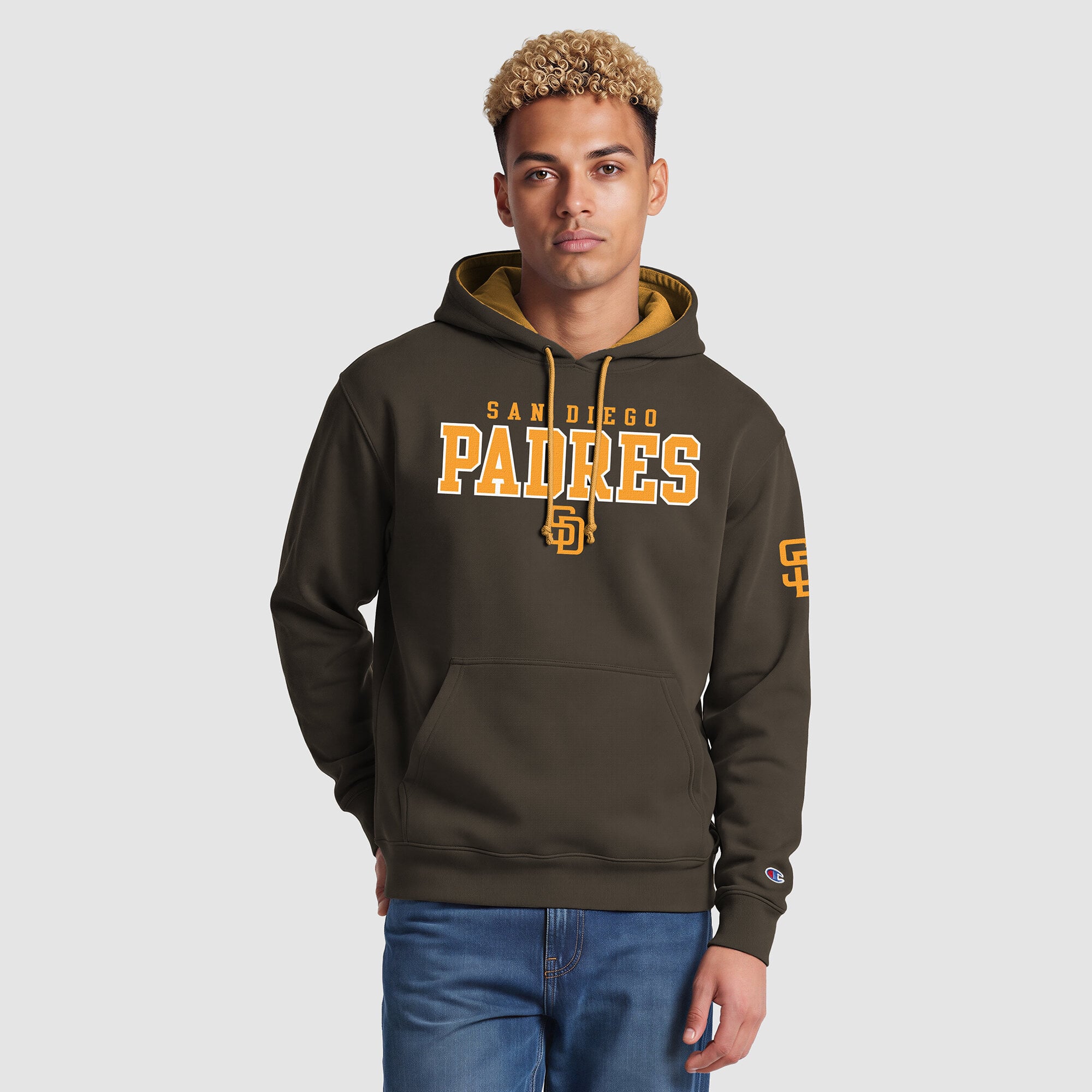 Sweat à capuche en polaire marron Champion pour homme, aux couleurs des Padres de San Diego