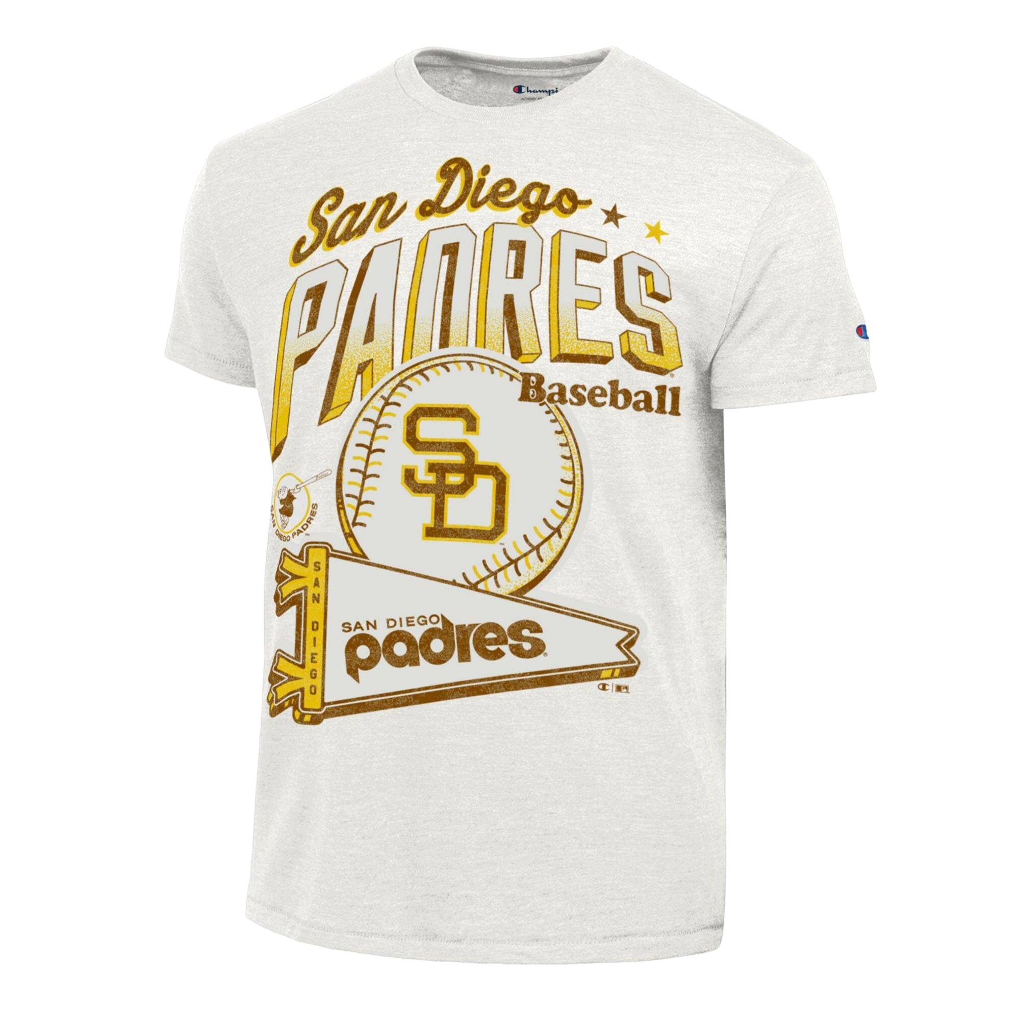 Men's Champion Cream San Diego Padres Winning Tradition Cooperstown Collection Tri-Blend T-Shirt