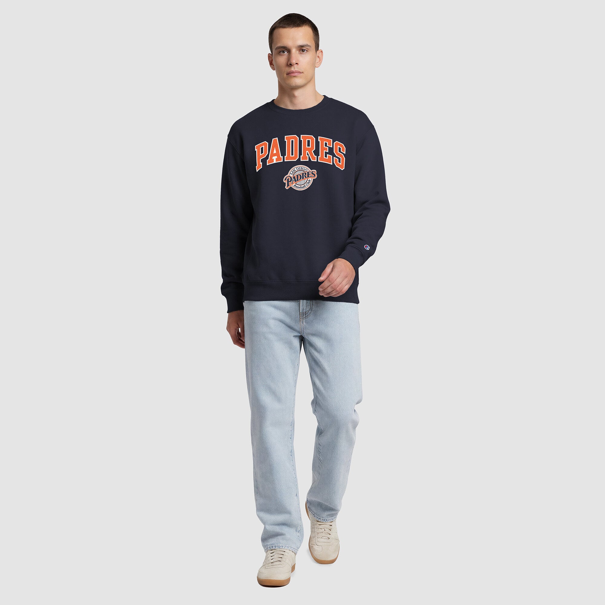 Sweat-shirt polaire à col rond Champion bleu marine San Diego Padres pour homme