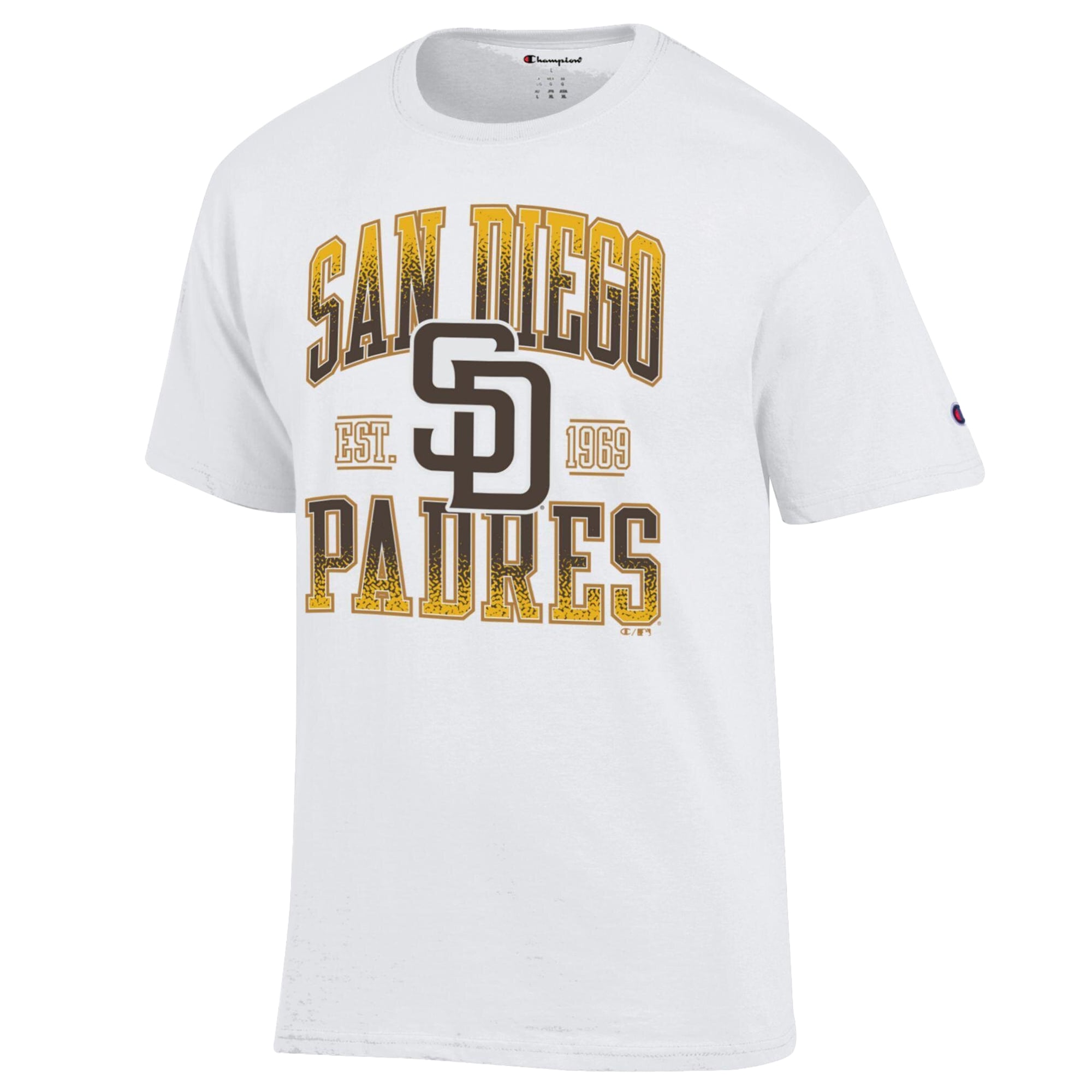 Men's Champion White San Diego Padres Team Name T-Shirt