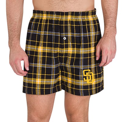 San Diego Padres Concepts Sport Ultimate Flannel Boxers - Black/Gold