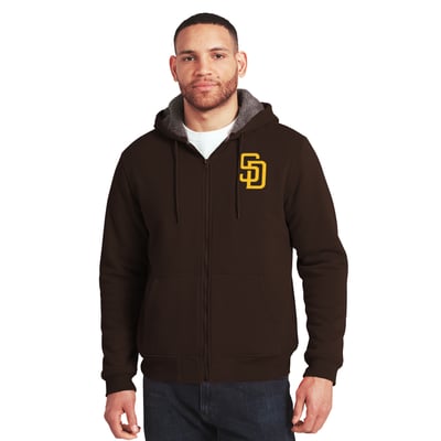 San Diego Padres Darius Rucker Collection by Fanatics Sherpa Lined Full-Zip Sweatshirt - Brown/Gray