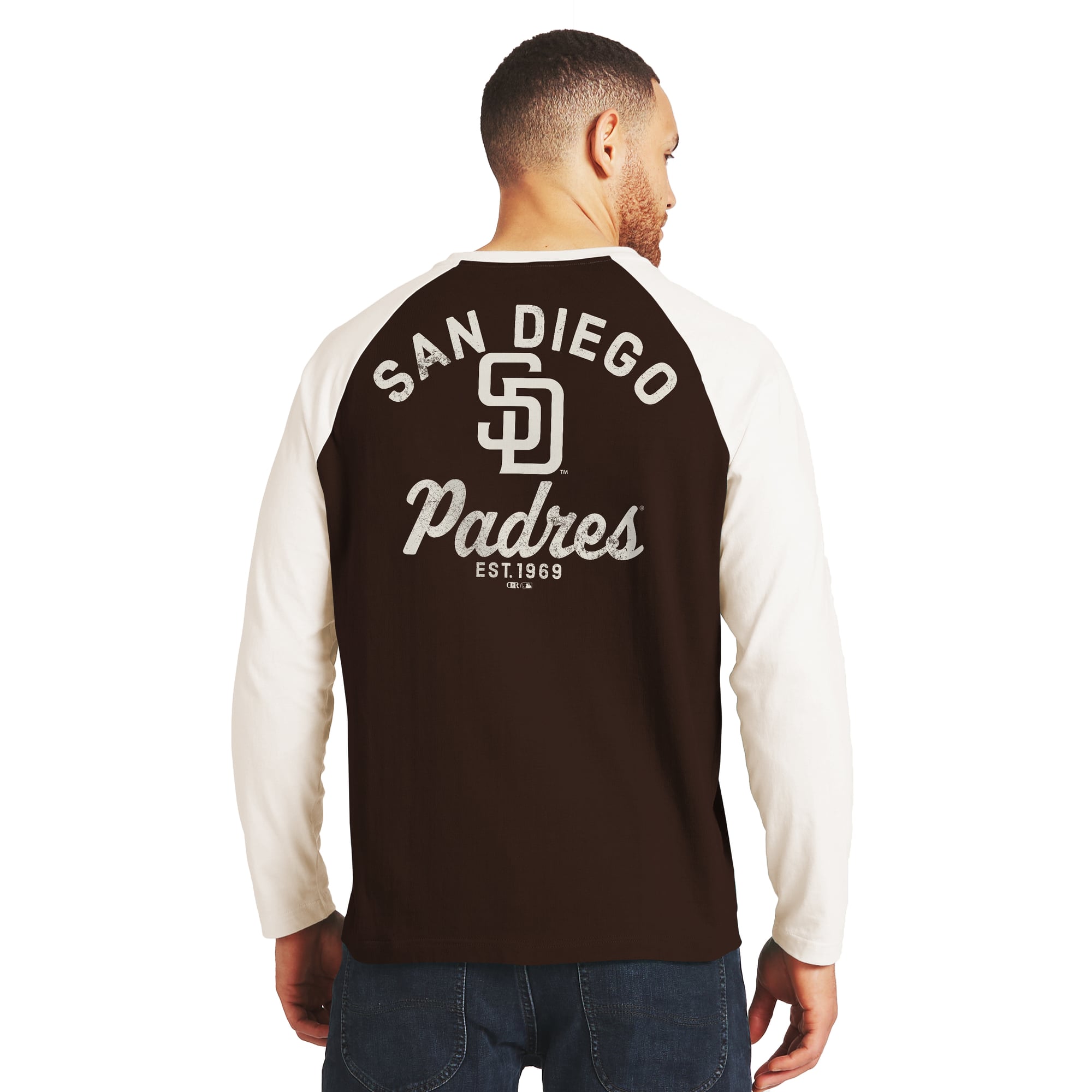 Men's Darius Rucker Collection by Fanatics Brown/White San Diego Padres Henley Long Sleeve T-Shirt
