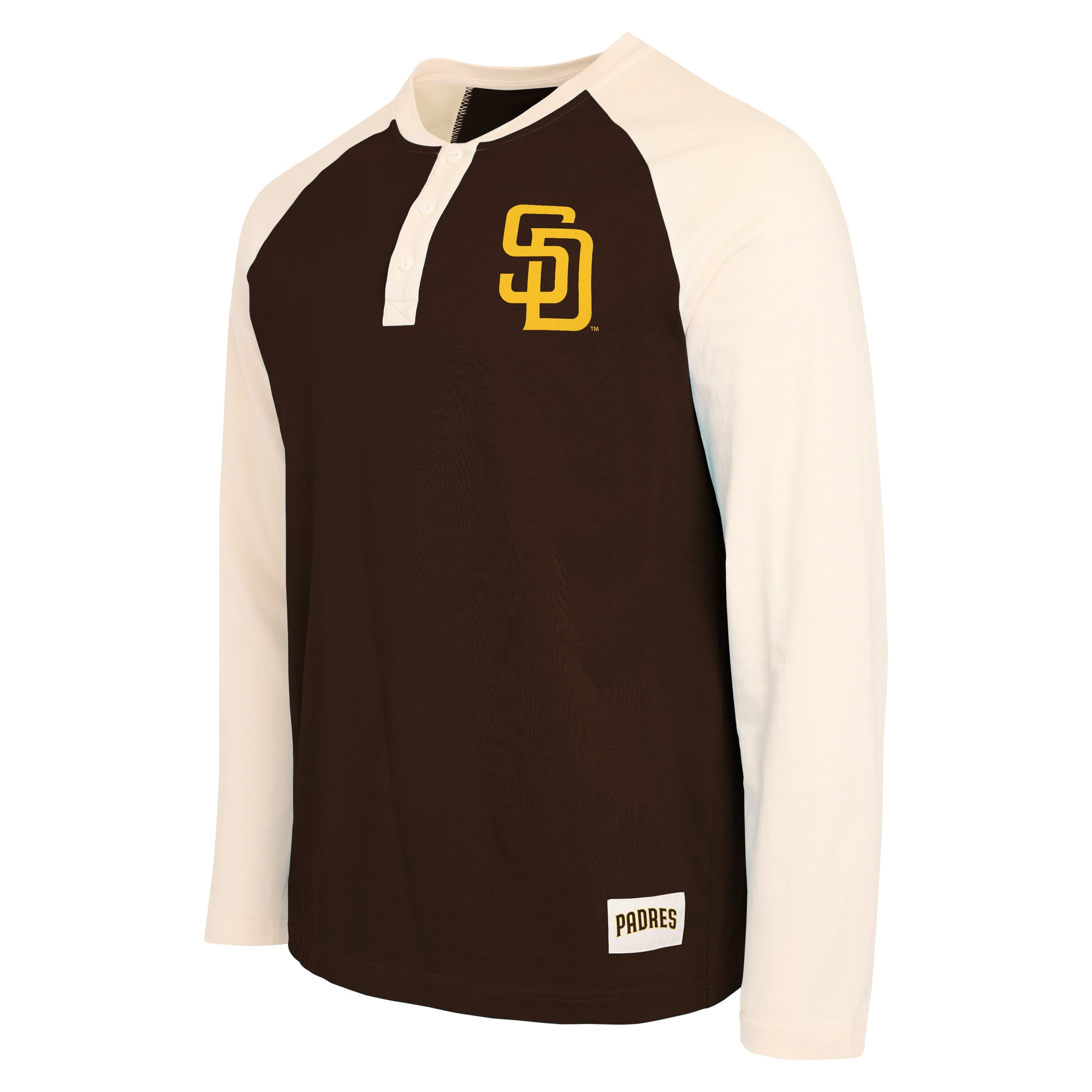 Men's Darius Rucker Collection by Fanatics Brown/White San Diego Padres Henley Long Sleeve T-Shirt