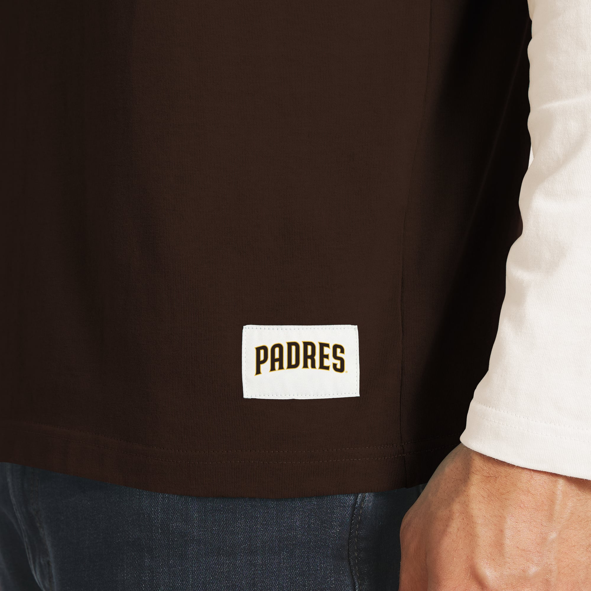 Men's Darius Rucker Collection by Fanatics Brown/White San Diego Padres Henley Long Sleeve T-Shirt