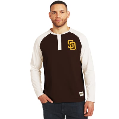 San Diego Padres Darius Rucker Collection by Fanatics Henley Long Sleeve T-Shirt - Brown/White