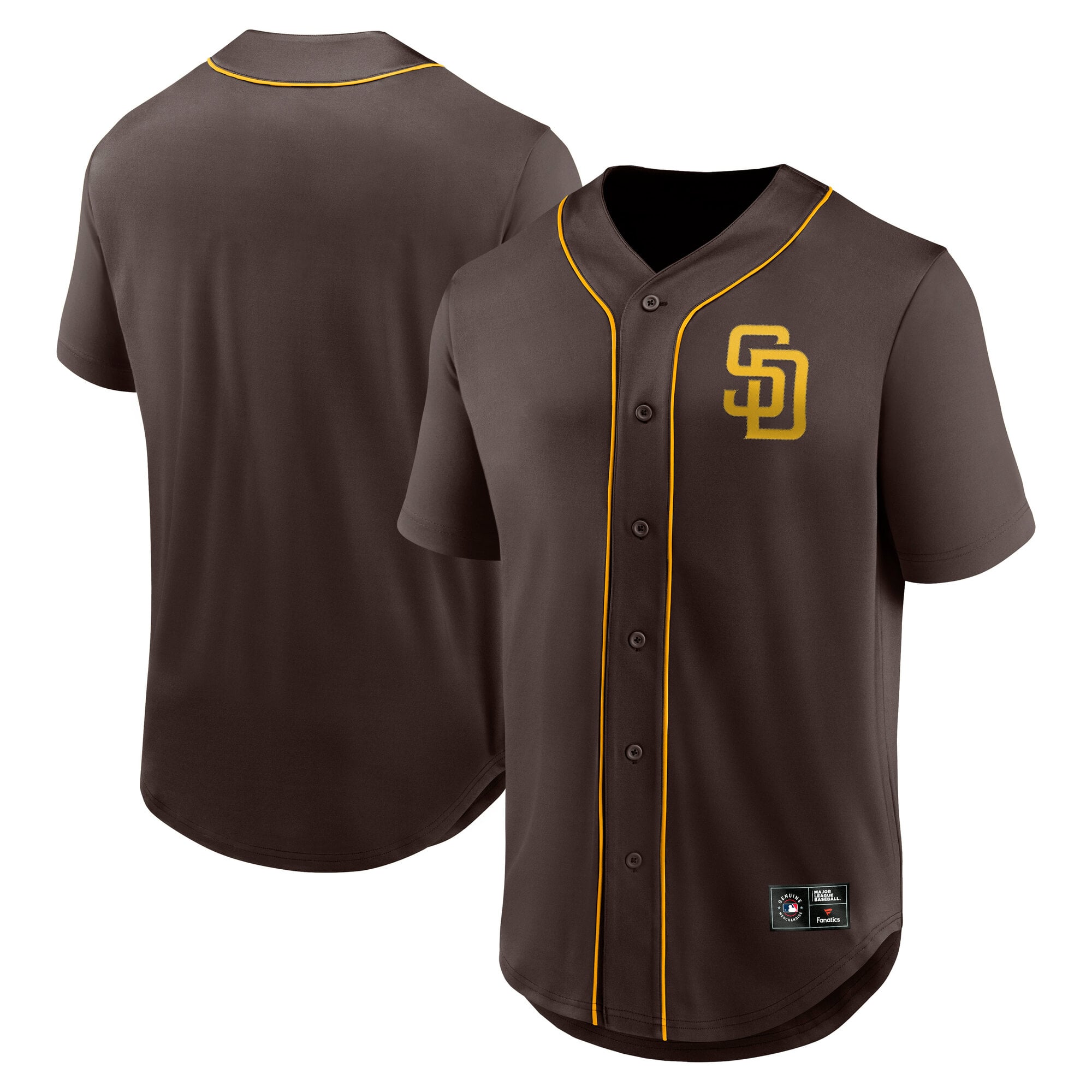 Men's Fanatics  Brown San Diego Padres Franchise Button-Up Fashion Top