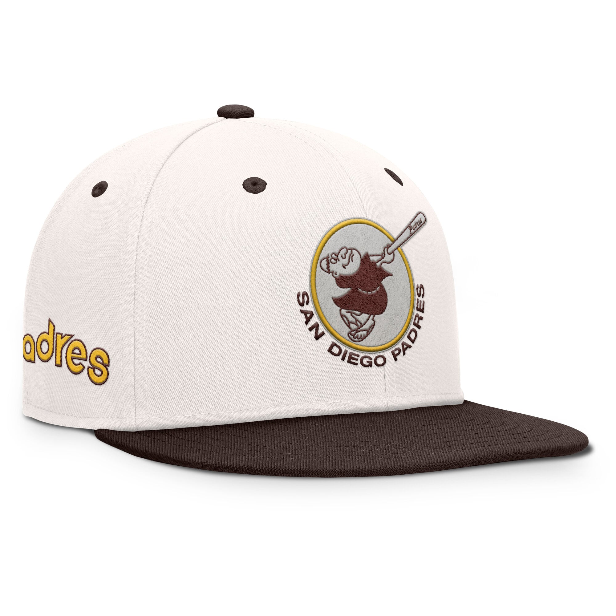 Casquette ajustée Fanatics crème/marron pour homme des Padres de San Diego