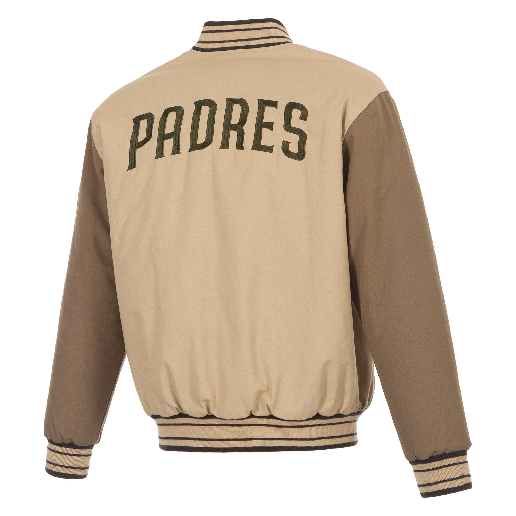 Men's JH Design Tan/Brown San Diego Padres Reversible Canvas Full-Zip Jacket