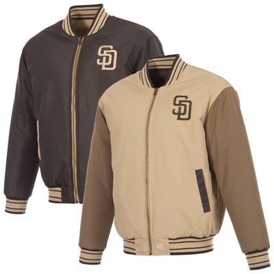 San Diego Padres JH Design Reversible Canvas Full-Zip Jacket - Tan/Brown