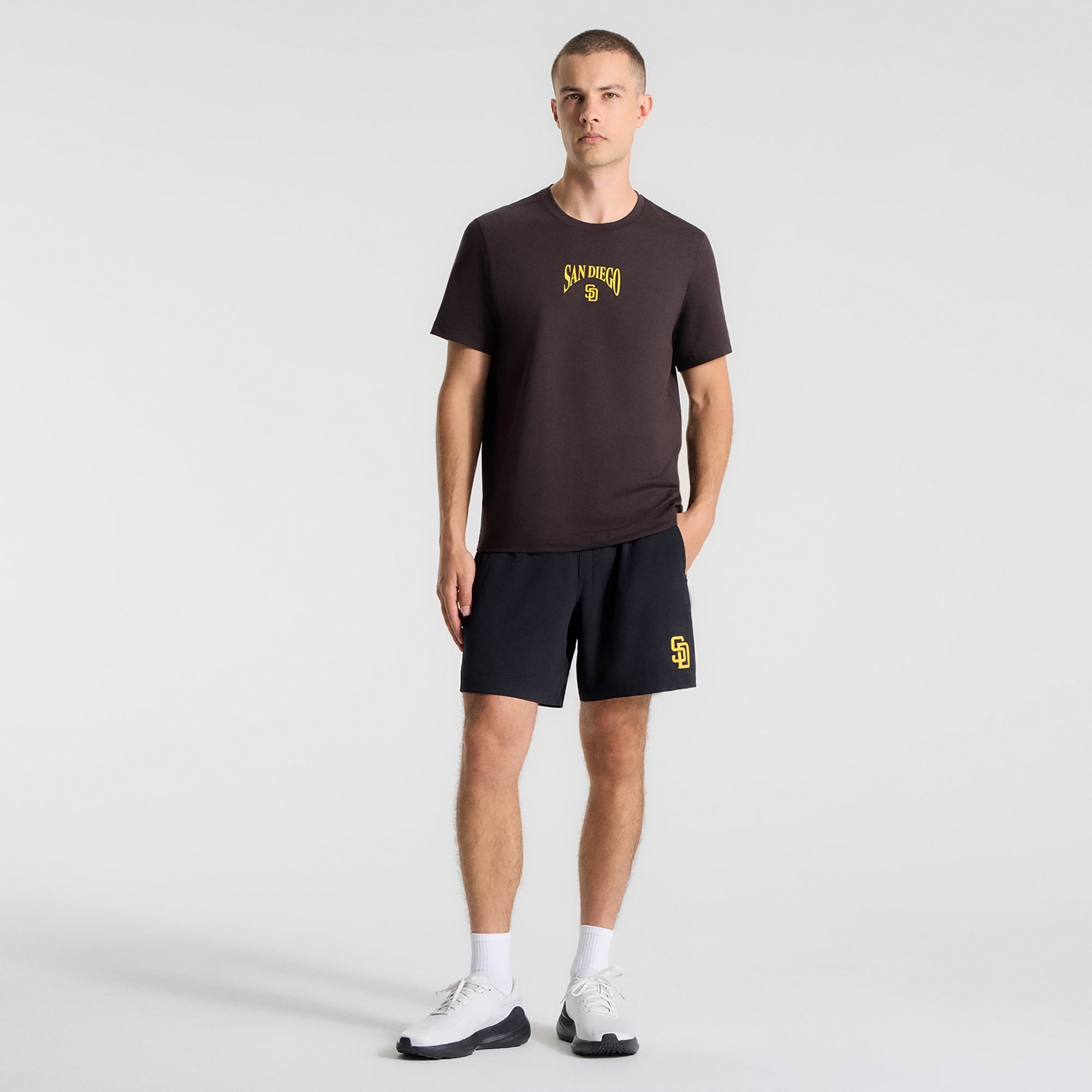 Short sans doublure Pace Breaker noir pour homme lululemon San Diego Padres 7"