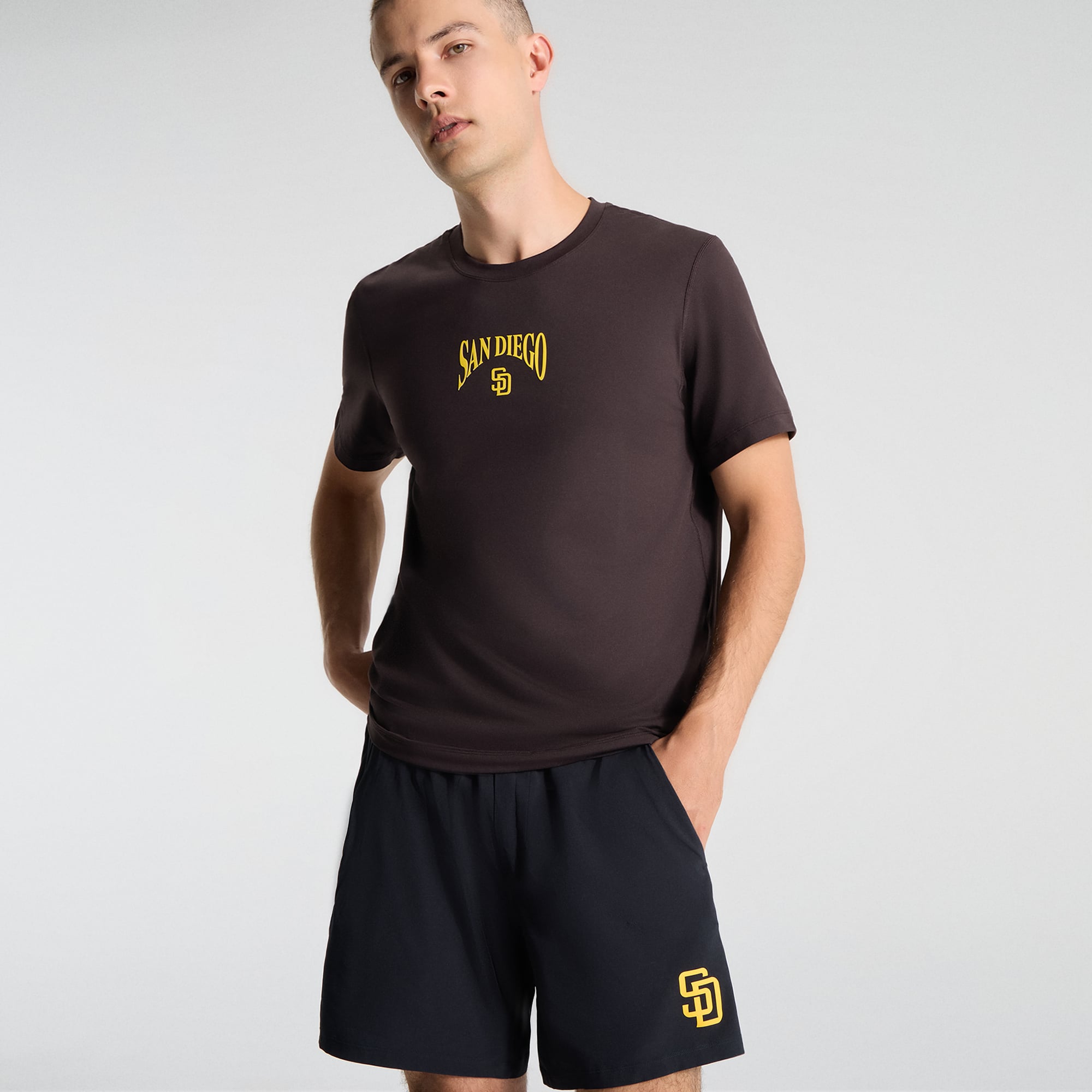 Short sans doublure Pace Breaker noir pour homme lululemon San Diego Padres 7"