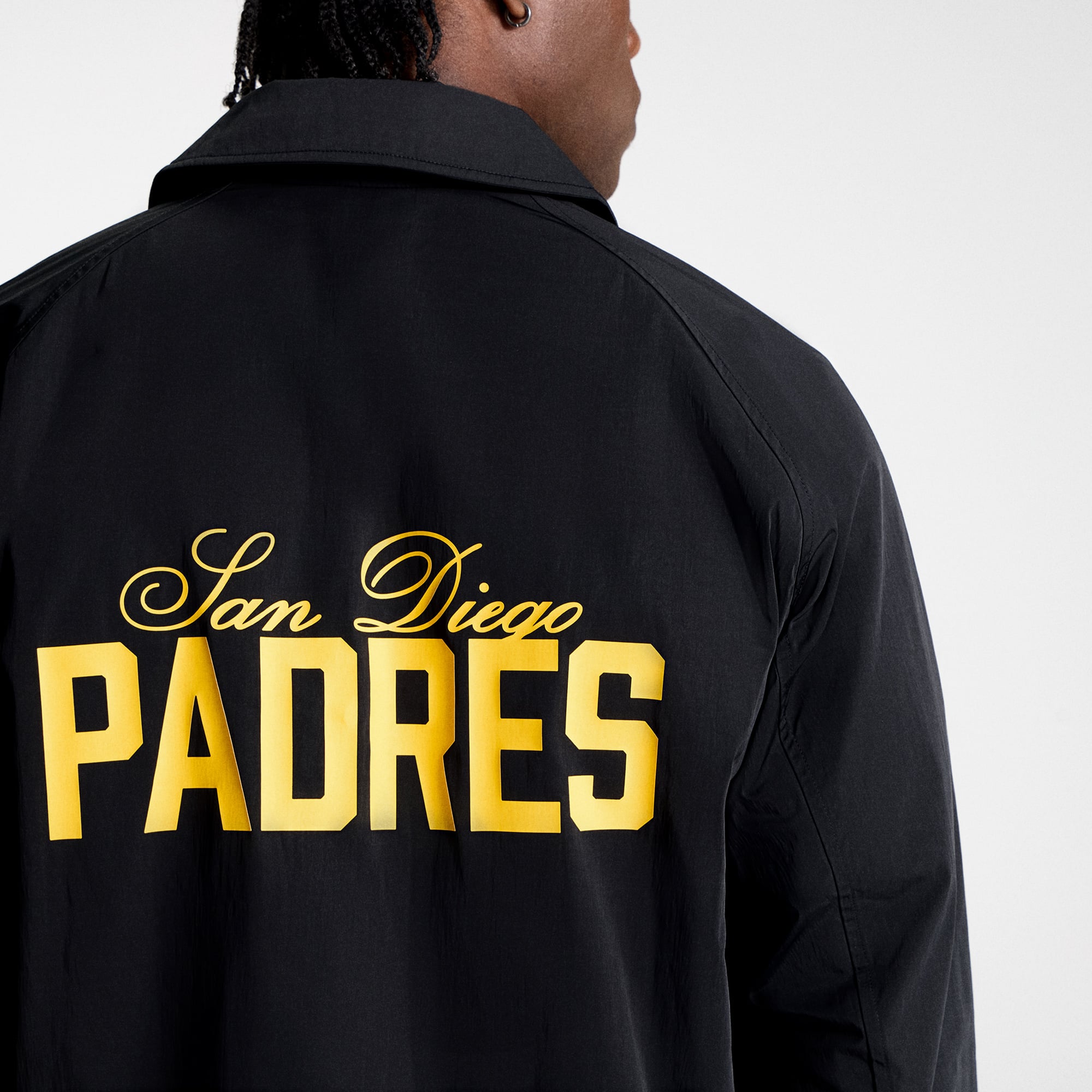 Veste d'entraîneur raglan noire San Diego Padres de lululemon pour homme