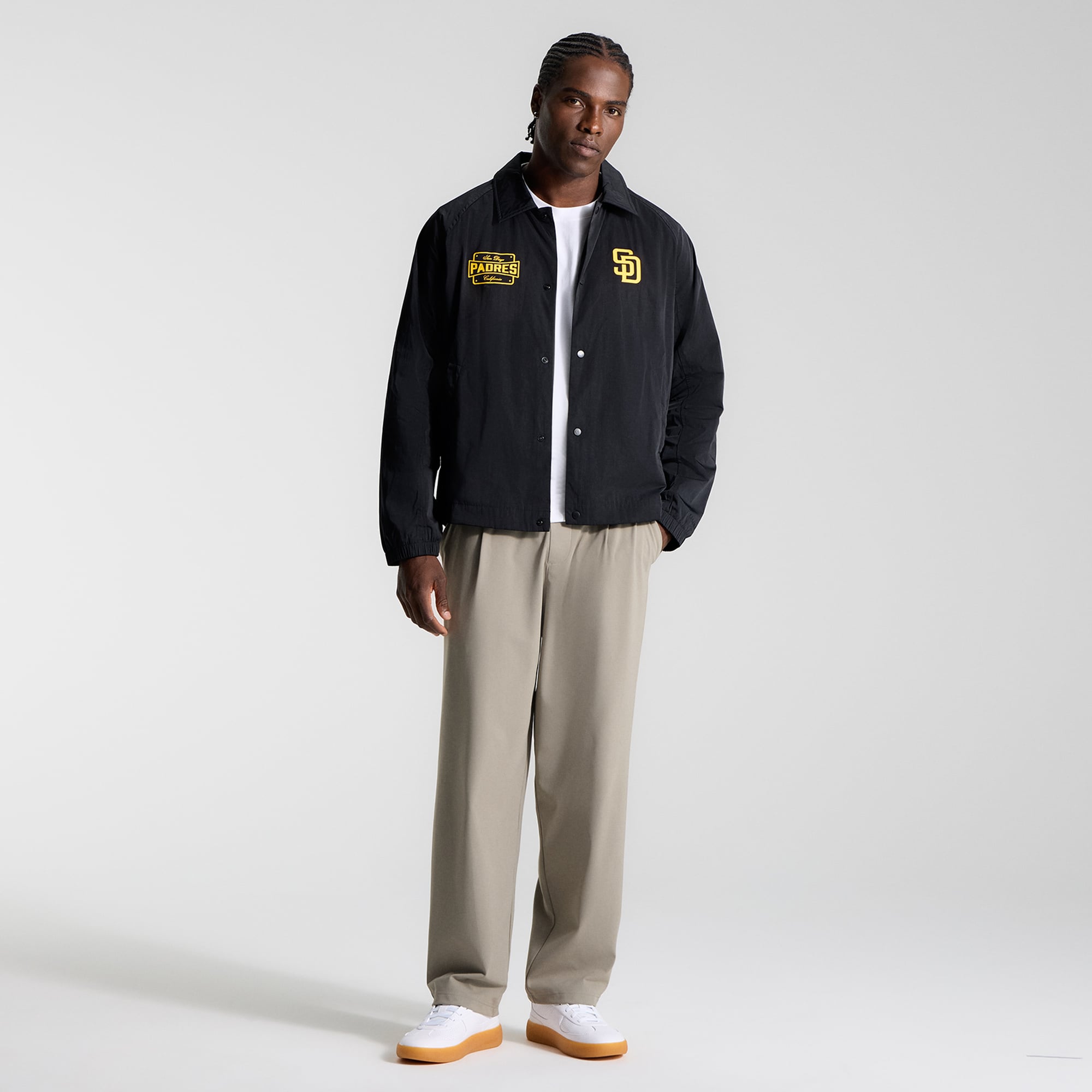 Veste d'entraîneur raglan noire San Diego Padres de lululemon pour homme