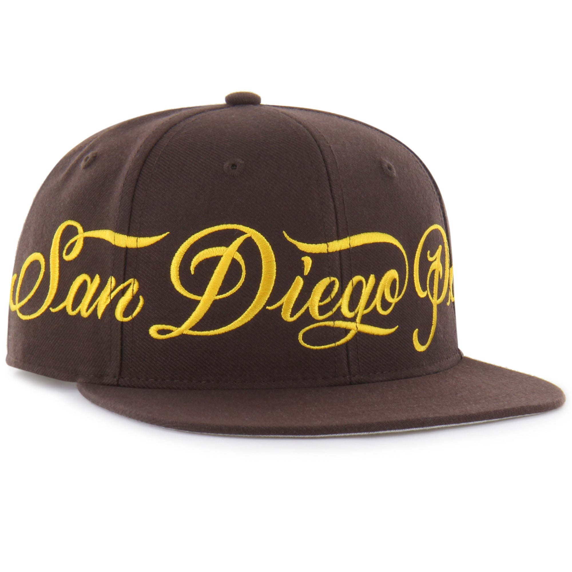 Men's Mister Cartoon x '47 Brown San Diego Padres Wrap Script Captain Snapback Hat
