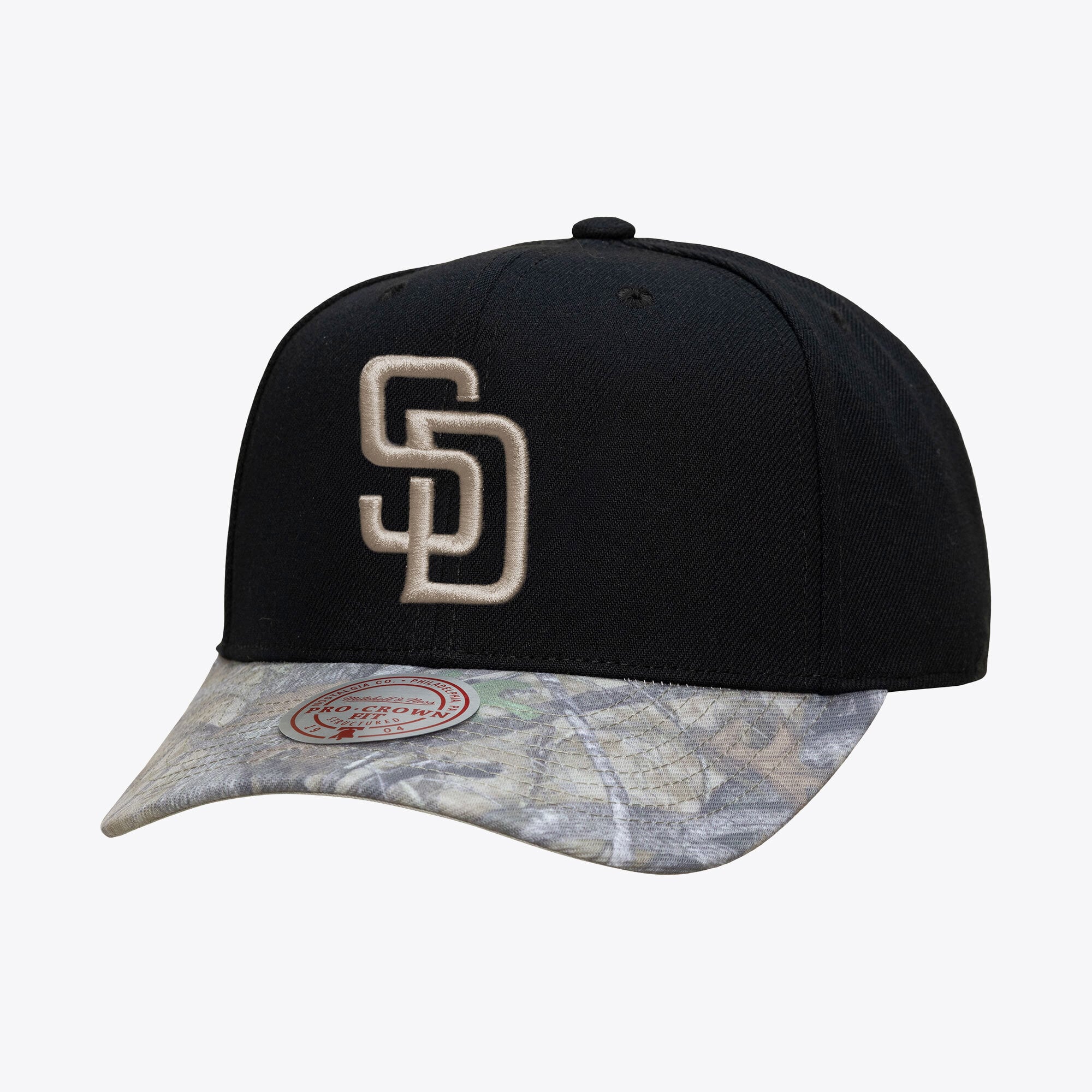 Casquette snapback Mitchell & Ness noire San Diego Padres Midnight Timber Pro pour homme