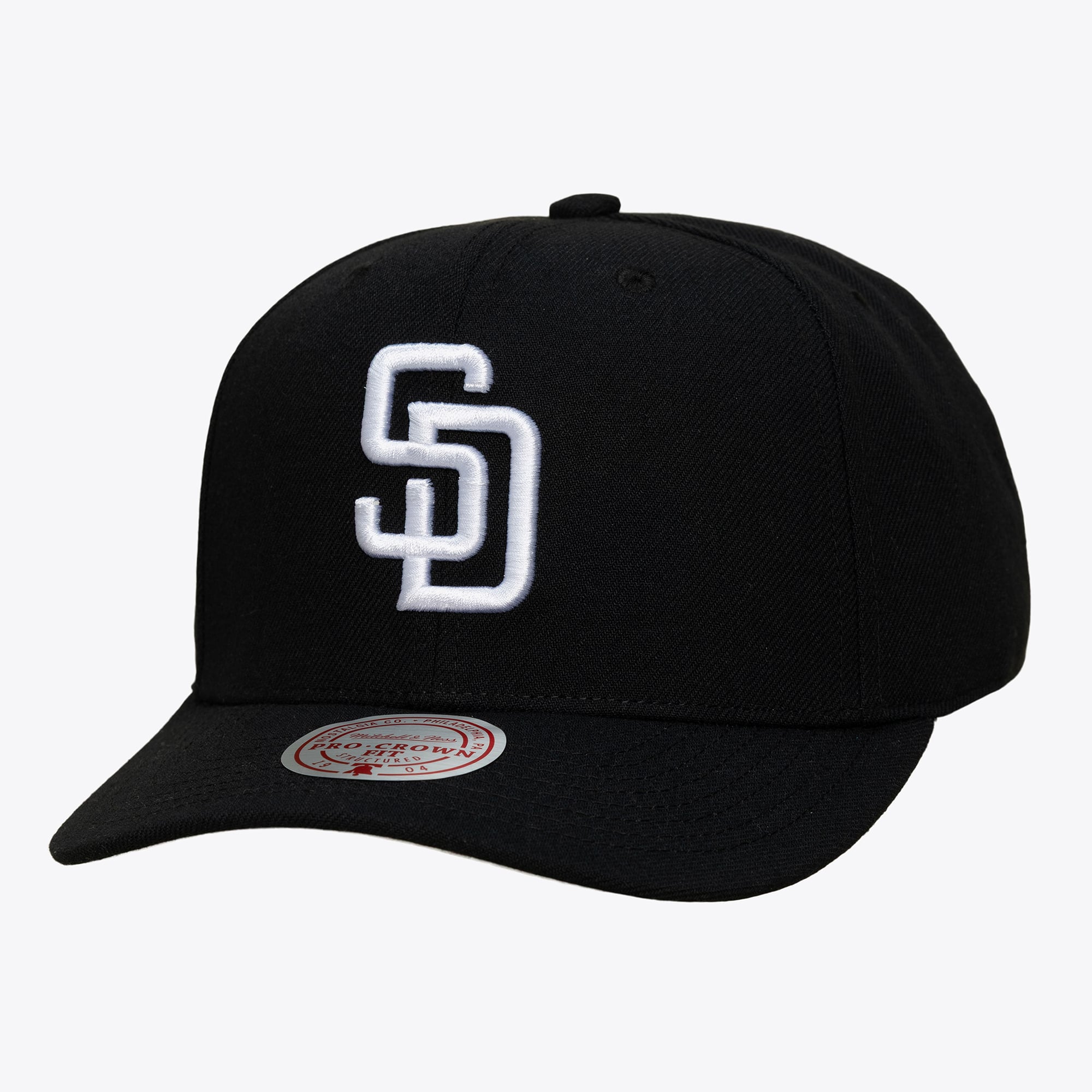 Men's Mitchell & Ness Black San Diego Padres Pro Crown Snapback