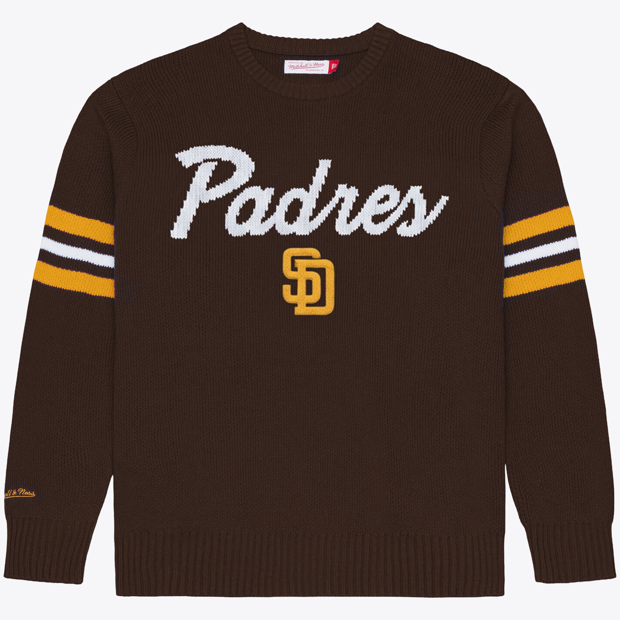 Pull Mitchell & Ness marron pour homme, modèle entraîneur-chef des Padres de San Diego