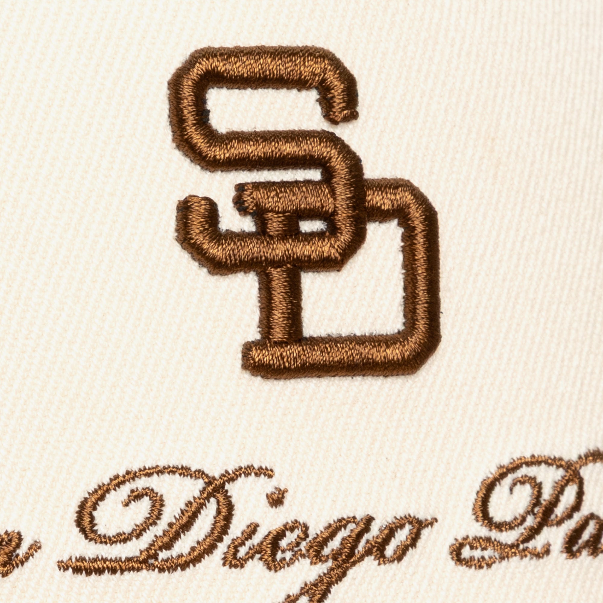 Men's Mitchell & Ness Cream/Brown San Diego Padres Cooperstown Collection Flawless Script Stretch-Snap Hat