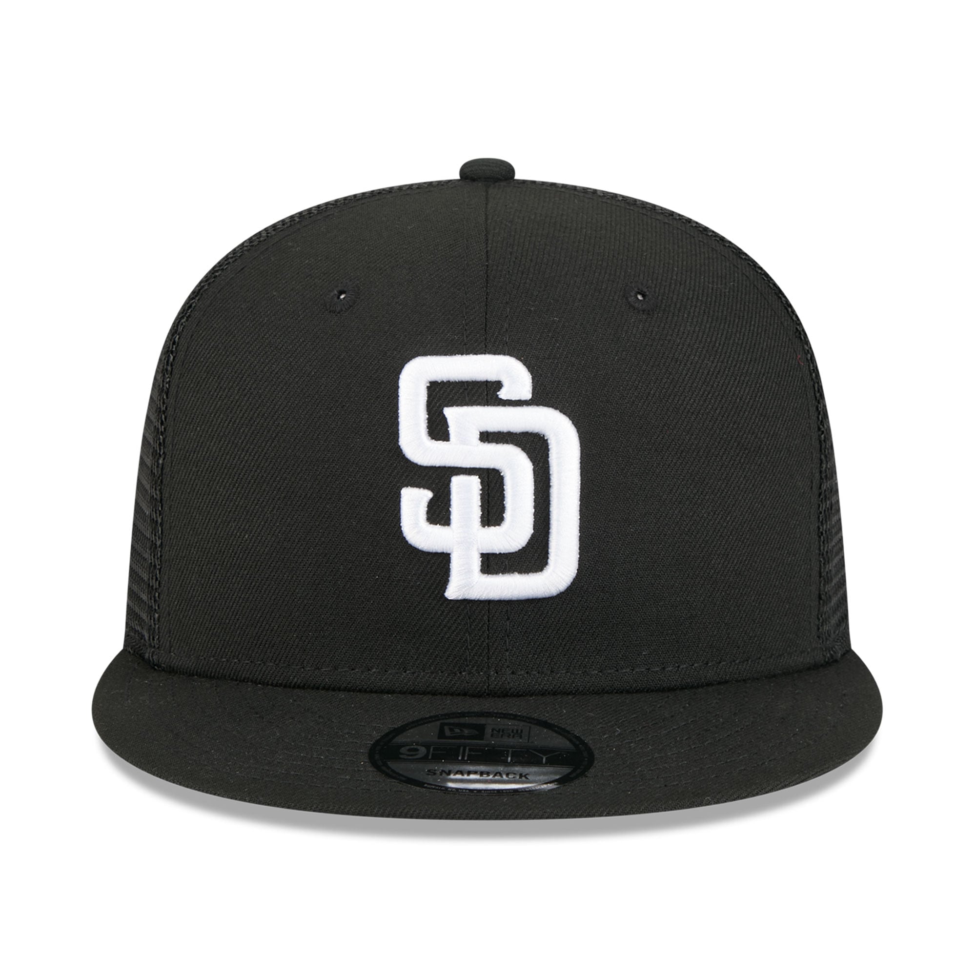 Casquette trucker ajustable New Era 9FIFTY noire San Diego Padres pour homme