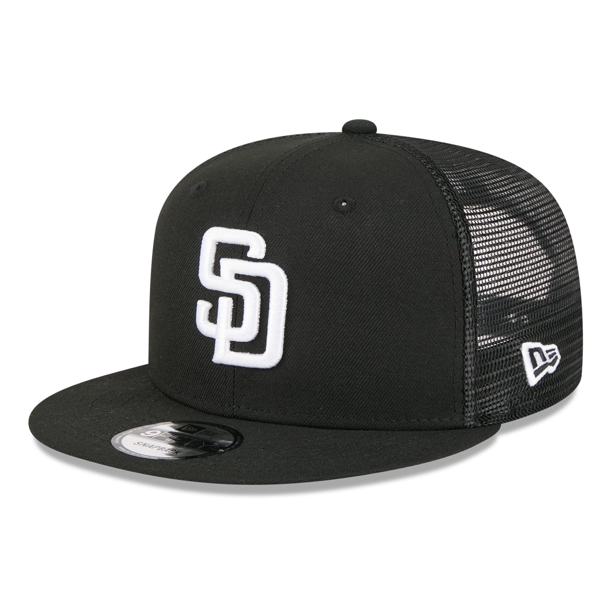 Casquette trucker ajustable New Era 9FIFTY noire San Diego Padres pour homme