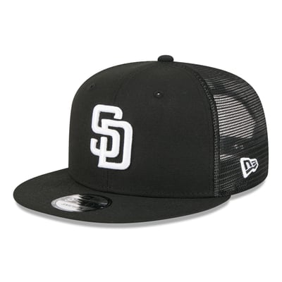 San Diego Padres New Era 9FIFTY Snapback Trucker Hat - Black